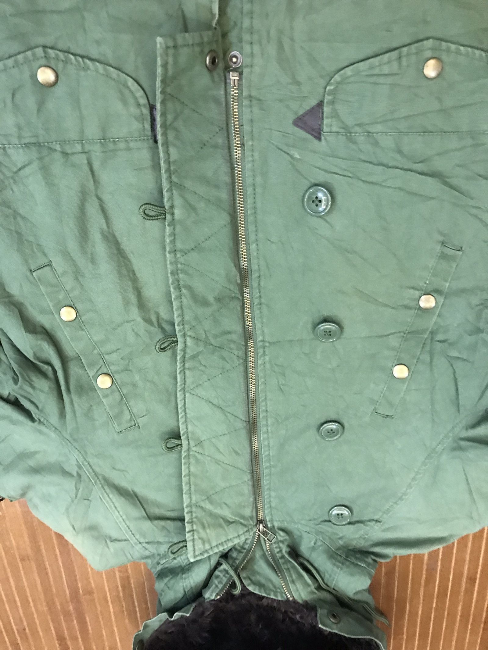 Japanese Brand Browny Green Army Insulated Parka Jacket Size US S / EU 44-46 / 1 - 3 Thumbnail