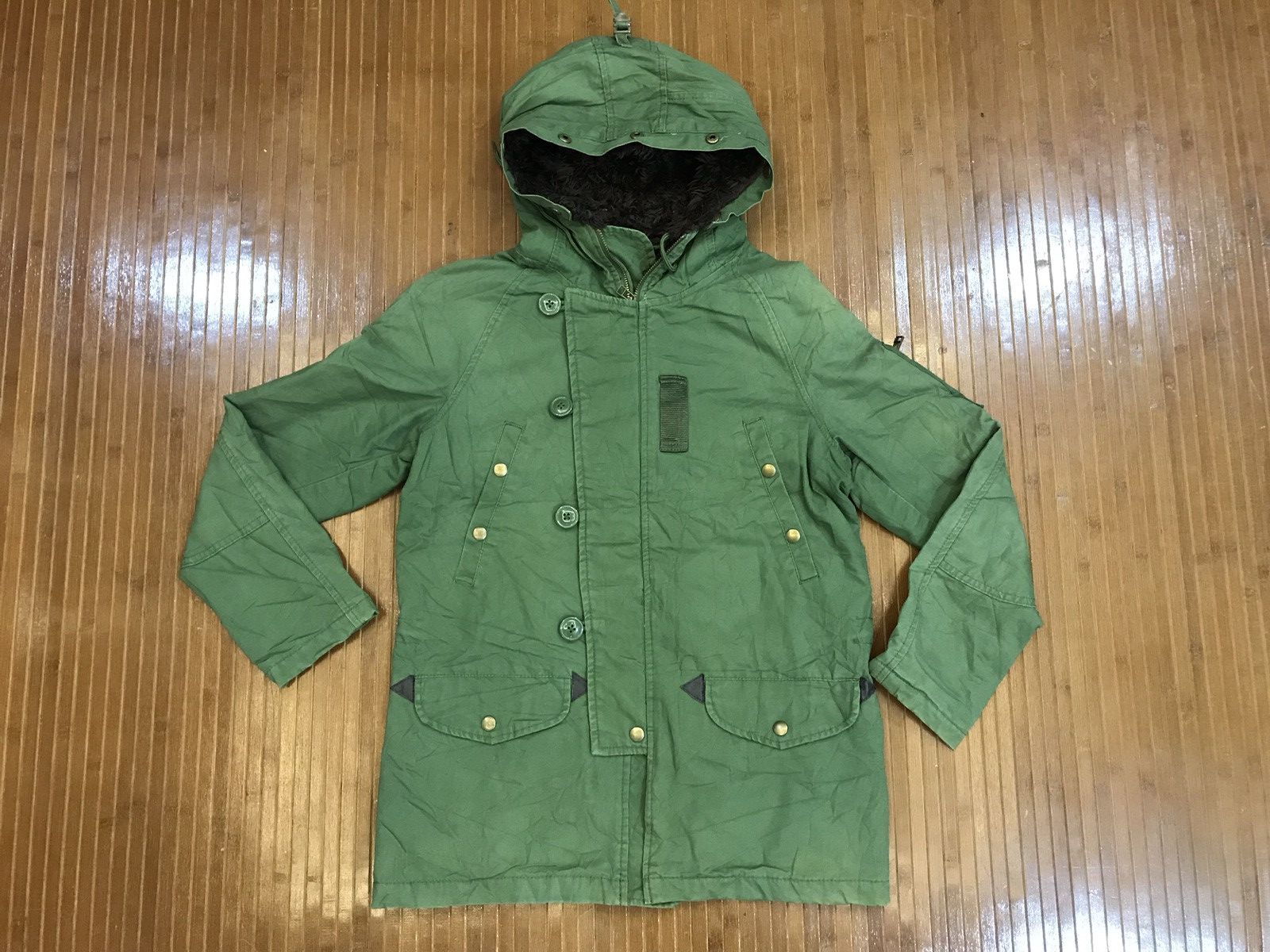 Japanese Brand Browny Green Army Insulated Parka Jacket Size US S / EU 44-46 / 1 - 1 Thumbnail