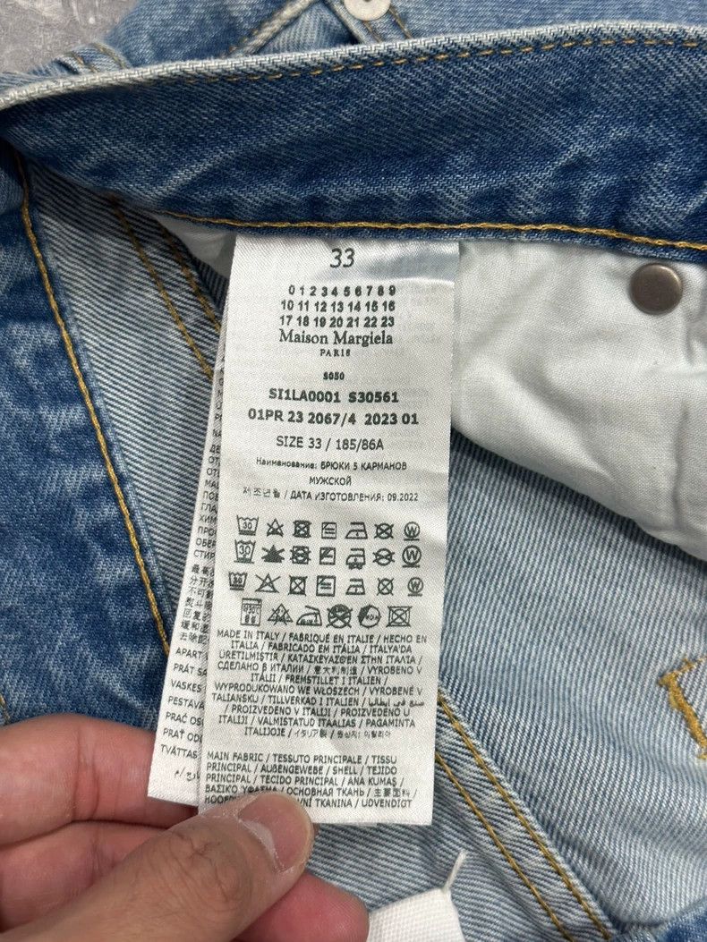 Maison Margiela Maison Margiela Washed wide-leg micro-la jeans trousers -DMC Size US 33 - 4 Thumbnail