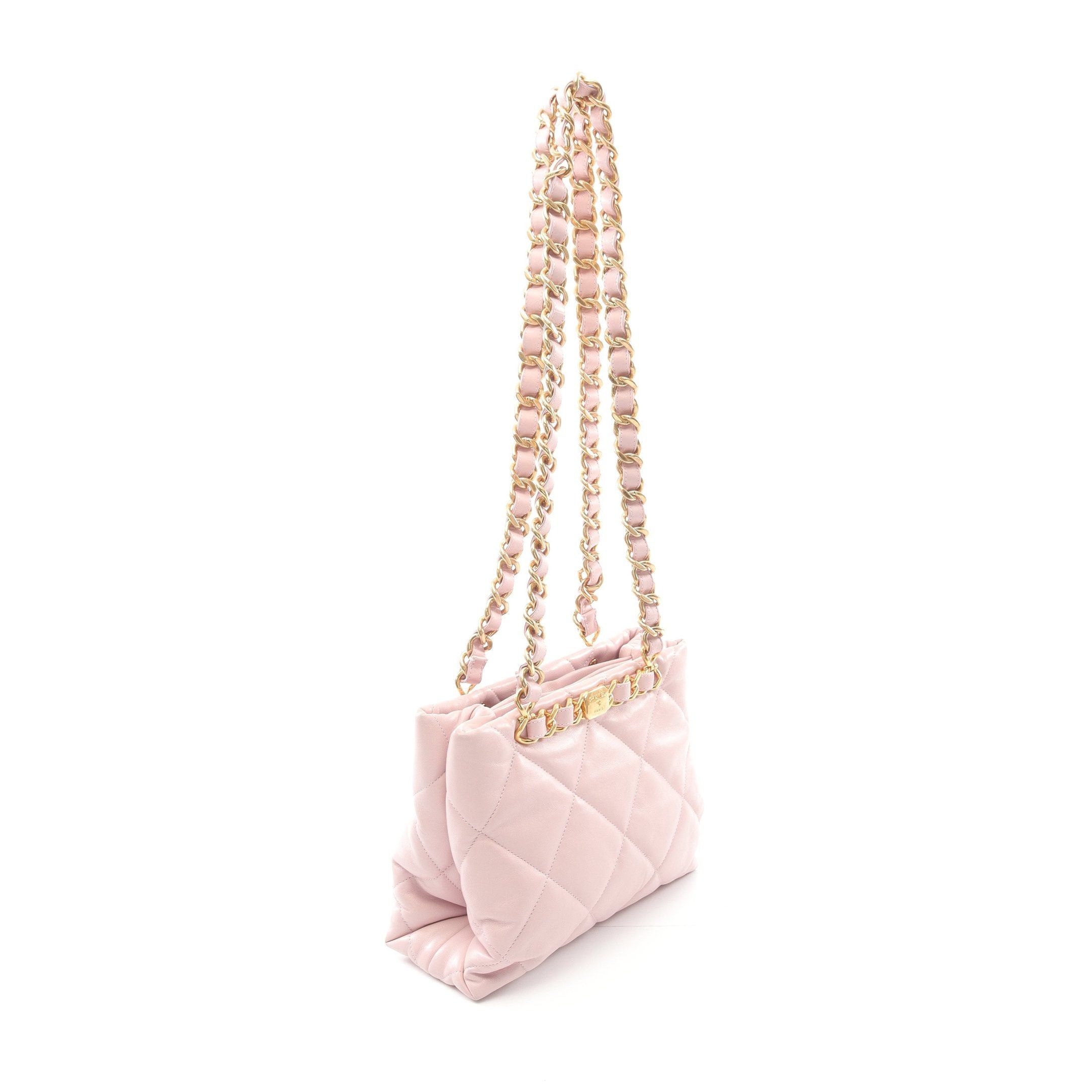 Chanel Chanel Matelasse Small Shopping Chain Shoulder Bag Tote Lambskin Light Pink Gold Hardware Size ONE SIZE - 2 Thumbnail