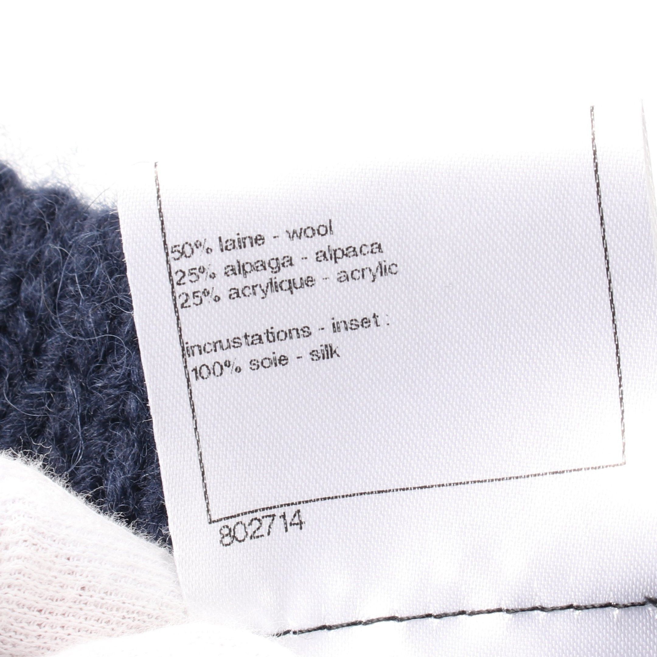 Chanel Chanel Knit Cardigan Wool Alpaca Navy Multicolor Bijou Button Size ONE SIZE - 5 Thumbnail