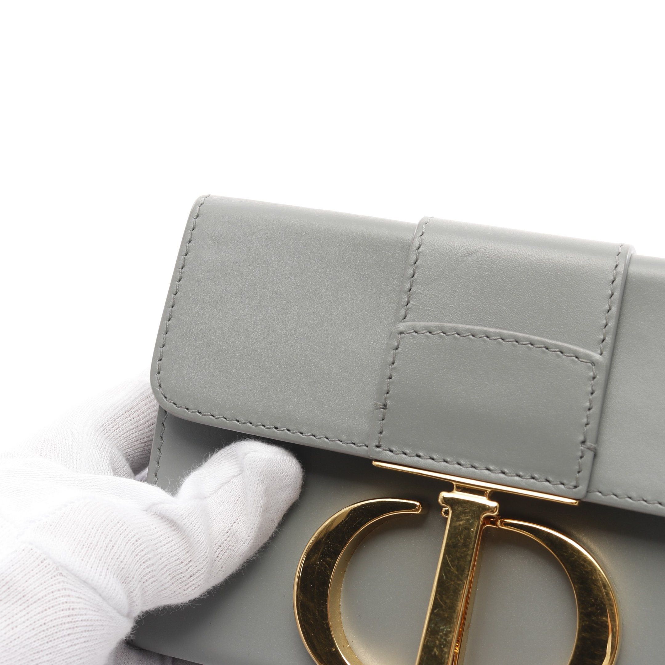 Dior Dior 30 Montaigne Shoulder Bag Leather Gray Size ONE SIZE - 9 Thumbnail