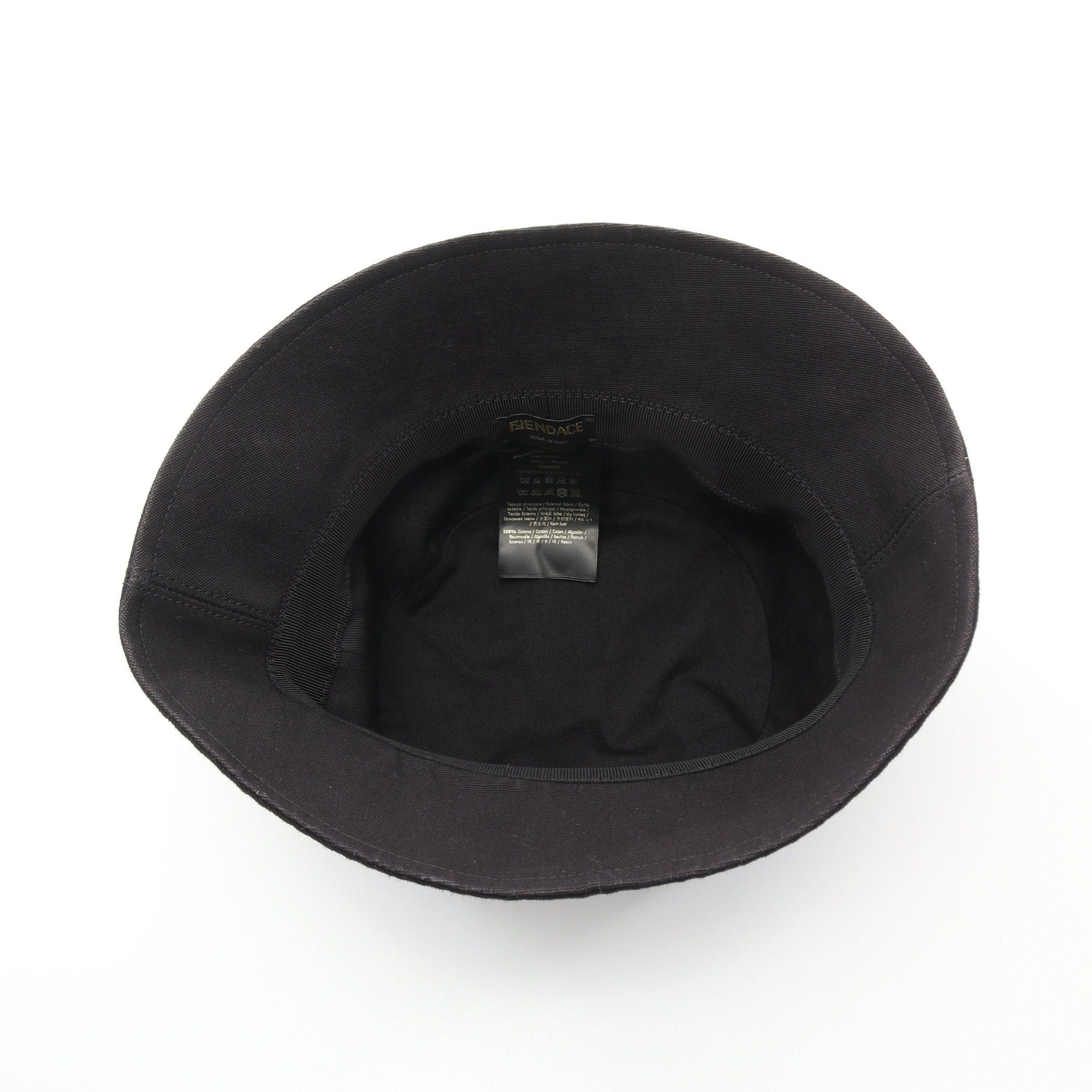 Fendi Fendi Fendi * Versace Fendace Fenderche Bucket Hat Cotton Black Size ONE SIZE - 3 Thumbnail