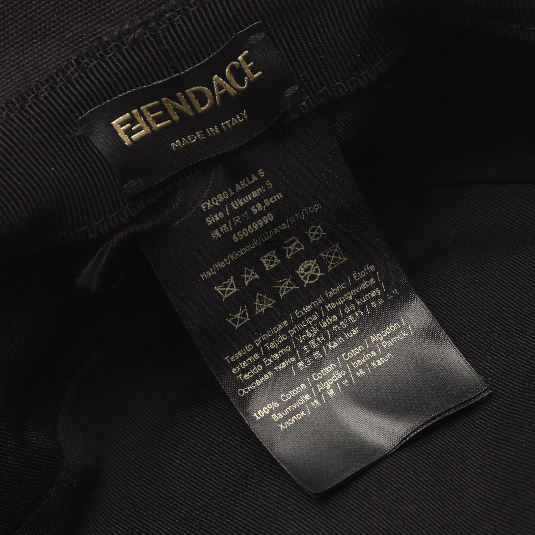 Fendi Fendi Fendi * Versace Fendace Fenderche Bucket Hat Cotton Black Size ONE SIZE - 4 Thumbnail