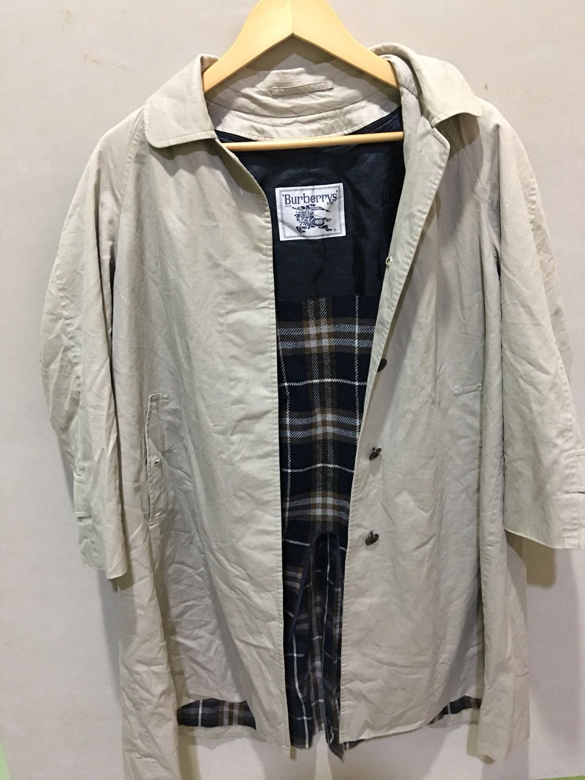 Vintage Burberrys Nova Check Plaid Tartan Long Coat / Parka