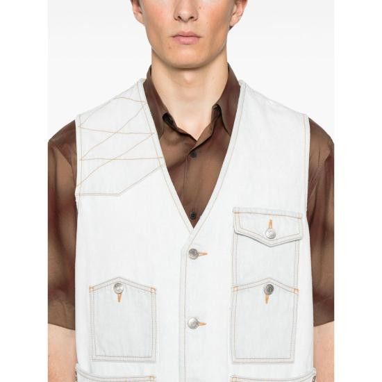 Bally BALLY Men Vests MOU09V CO371 U589 BLUE Size US L / EU 52-54 / 3 - 2 Thumbnail