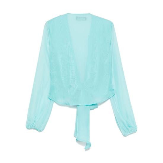 Chiara Boni CHIARA BONI Women Blouses TAKAO CHIFFON 550 BLUE Size M / US 6-8 / IT 42-44 - 2 Thumbnail