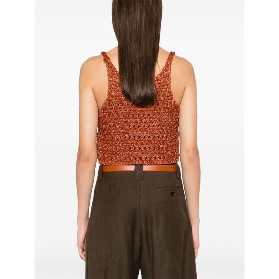 Alanui ALANUI Women Tops LWHT004R25KN I001 7500 BROWN Size M / US 6-8 / IT 42-44 - 3 Thumbnail