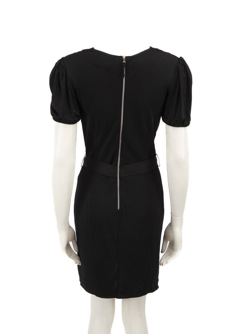 Dolce & Gabbana Black V Neck Belted Mini Dress Size M / US 6-8 / IT 42-44 - 3 Thumbnail