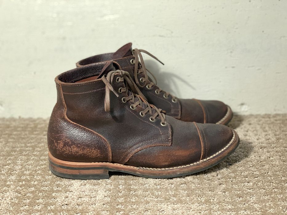 Viberg Viberg x Styleforum Brown Waxed Flesh Service Boots Grailed