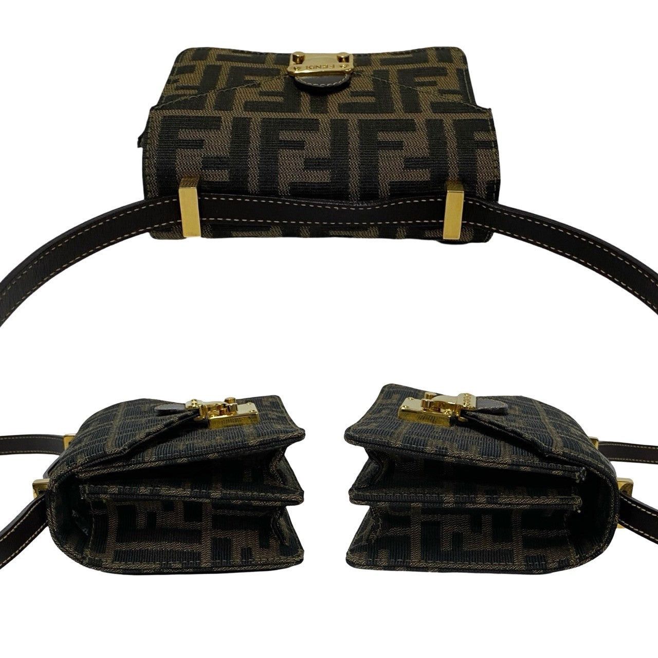 Fendi Fendi Shoulder Bag Black Cotton Size ONE SIZE - 5 Thumbnail