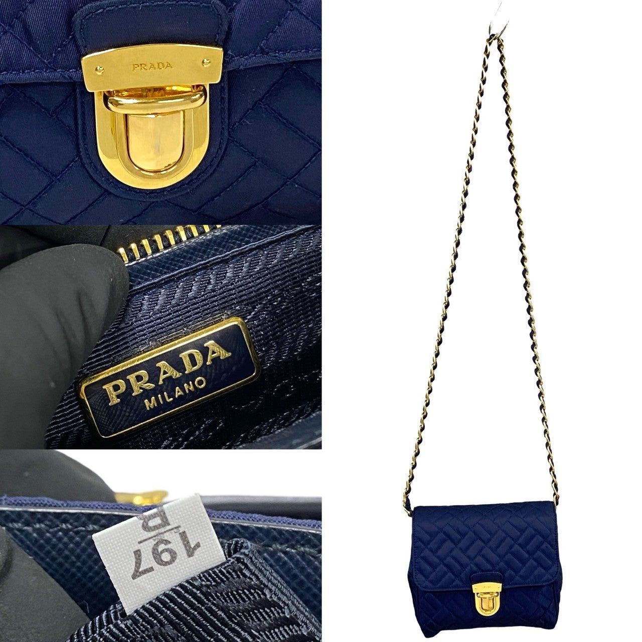 Prada Prada Shoulder Bag Blue Synthetic Size ONE SIZE - 3 Thumbnail