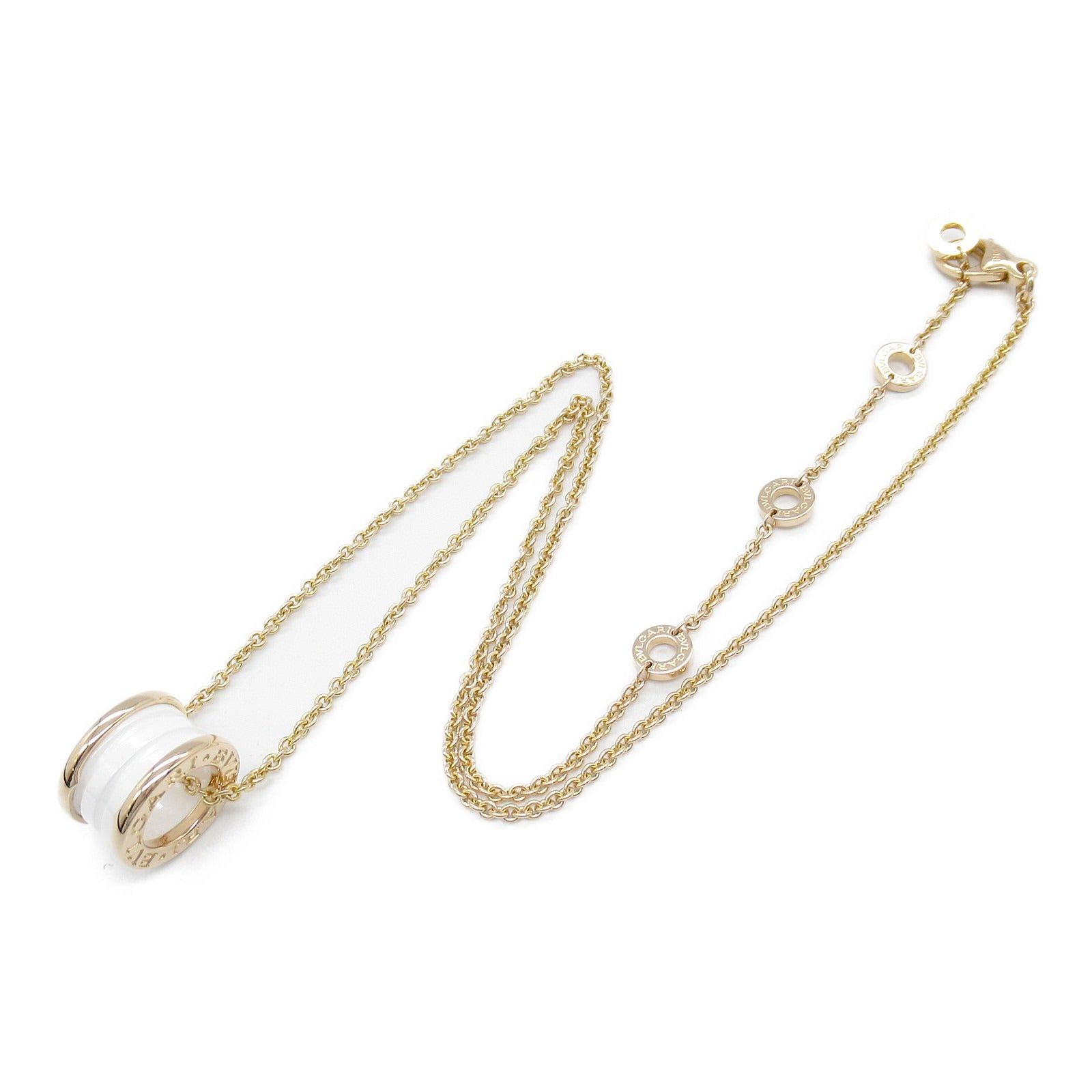 Bvlgari Bvlgari B Zero One Necklace K18Pg (Pink Gold) Ceramic White Size ONE SIZE - 3 Thumbnail