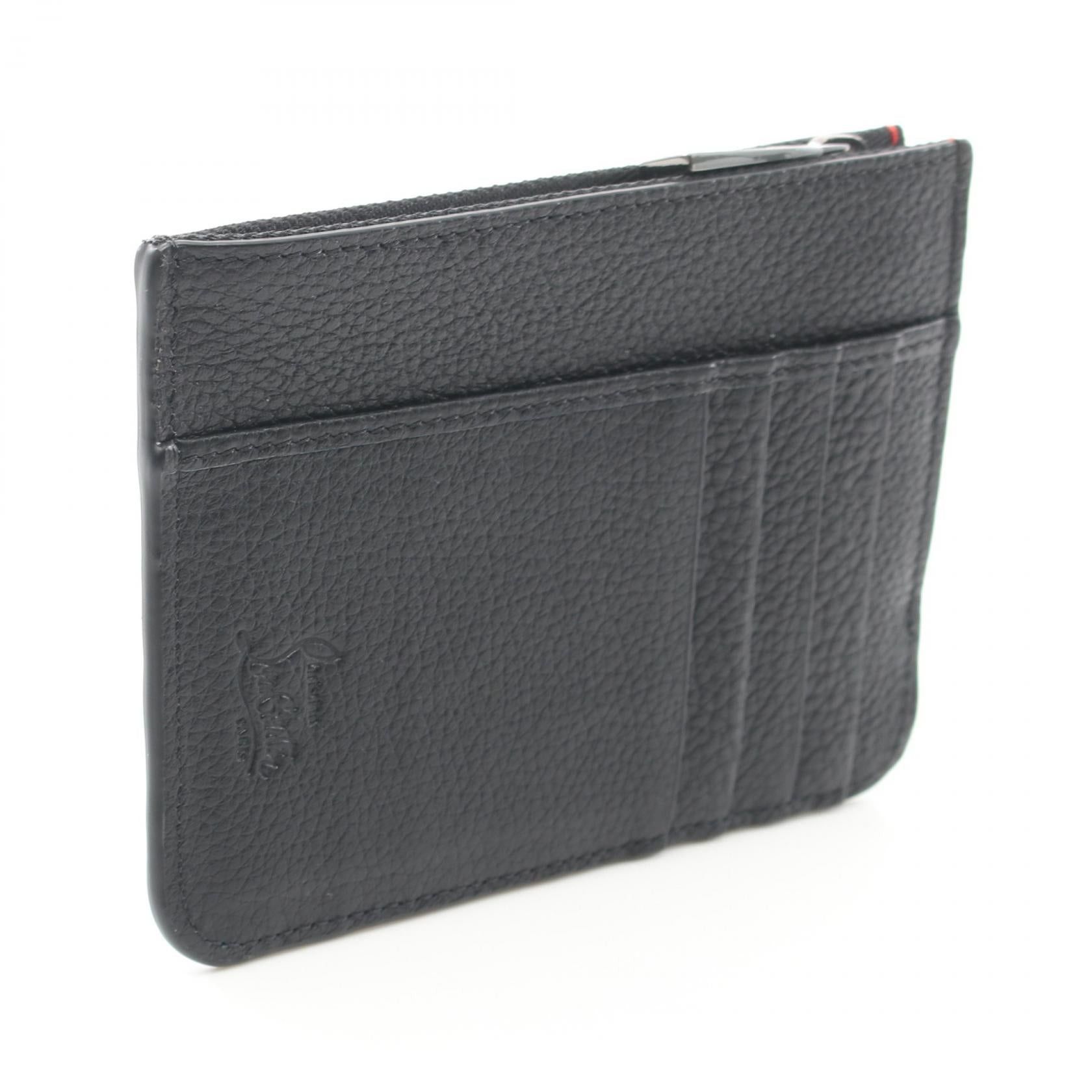 Christian Louboutin Christian Louboutin By My Side Coin Purse Leather Black Red Size ONE SIZE - 2 Thumbnail