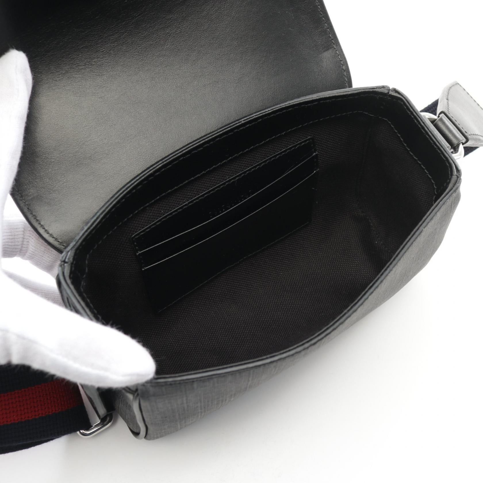Gucci Gucci Gg Supreme Super Mini Bag Shoulder Coated Canvas Leather Gray Black Size ONE SIZE - 3 Thumbnail