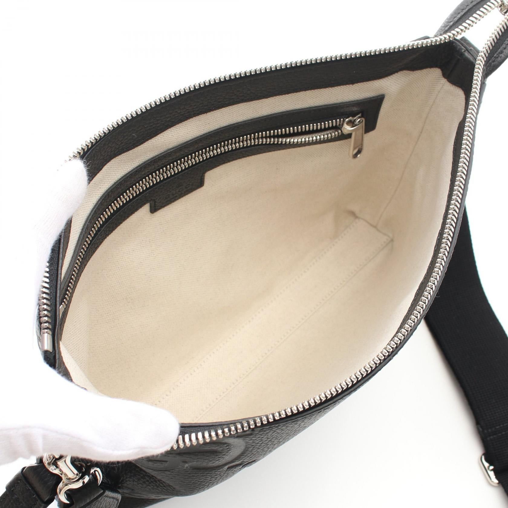 Gucci Gucci Jumbo Gg Medium Messenger Bag Shoulder Leather Black Size ONE SIZE - 3 Thumbnail