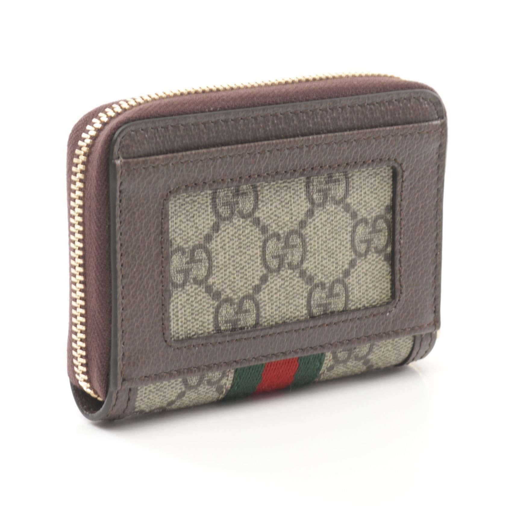Gucci Gucci Ophidia Gg Supreme Card Case Coated Canvas Leather Beige Brown Multicolor Size ONE SIZE - 2 Thumbnail