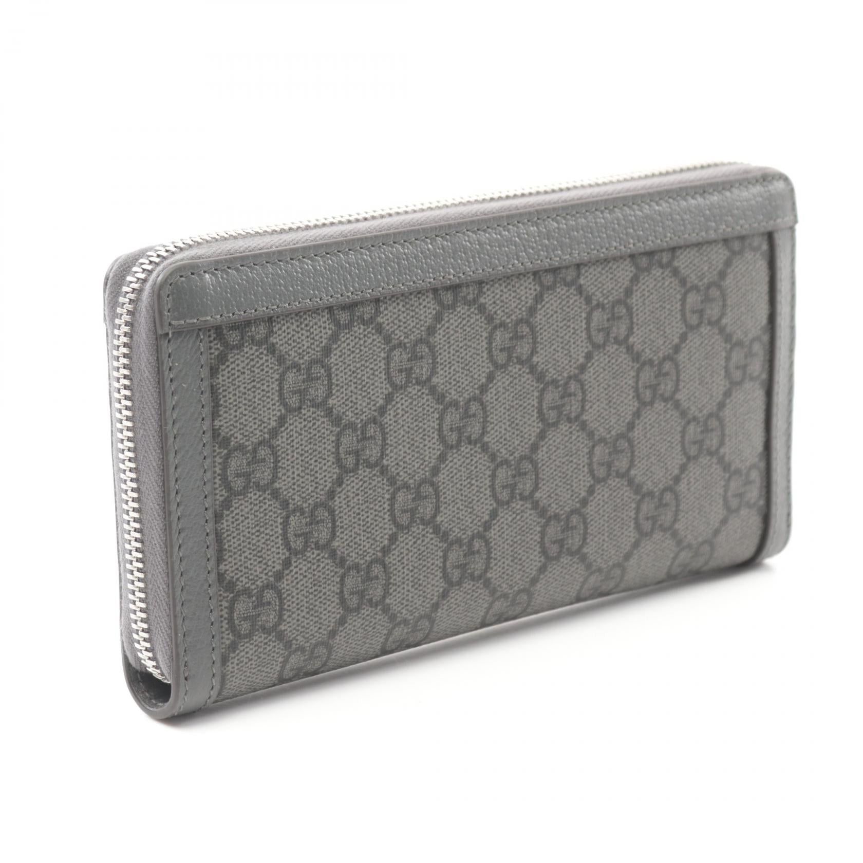 Gucci Gucci Ophidia Gg Supreme Round Zipper Long Wallet Coated Canvas Leather Gray Size ONE SIZE - 2 Thumbnail