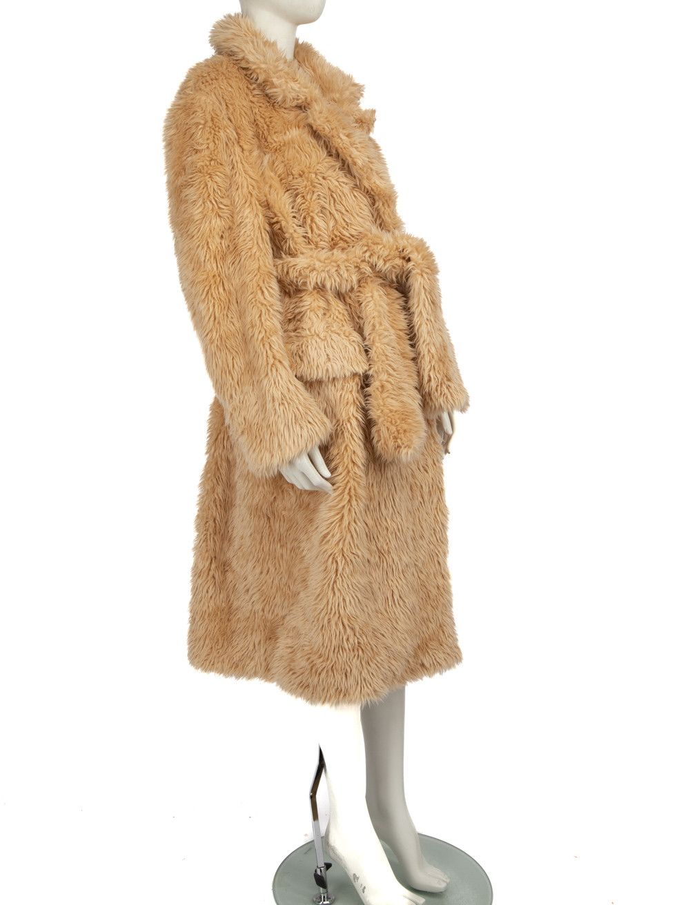 MSGM Peach Faux Fur Double Breasted Long Coat Size M / US 6-8 / IT 42-44 - 2 Thumbnail