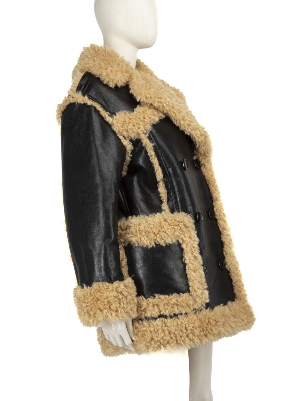 STAND STUDIO Black Vegan Leather Oversized Coat Size XS / US 0-2 / IT 36-38 - 2 Thumbnail