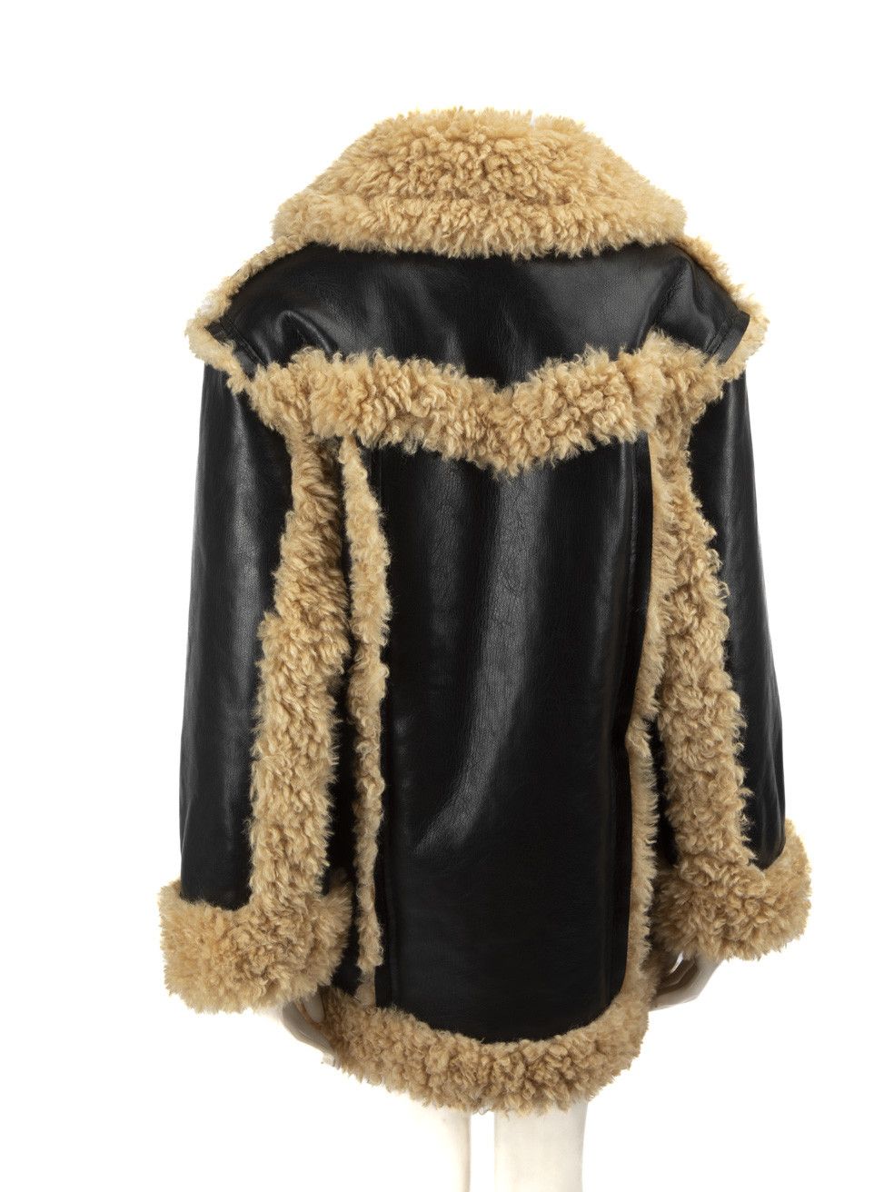 STAND STUDIO Black Vegan Leather Oversized Coat Size XS / US 0-2 / IT 36-38 - 3 Thumbnail