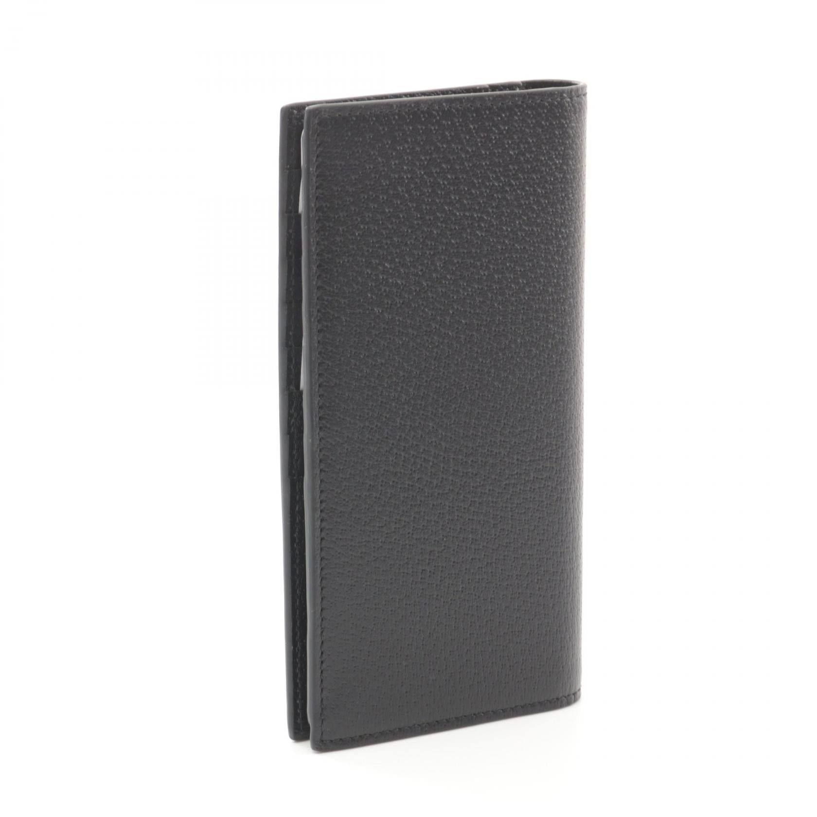 Gucci Gucci Double G Bi-Fold Long Wallet Leather Black Size ONE SIZE - 2 Thumbnail