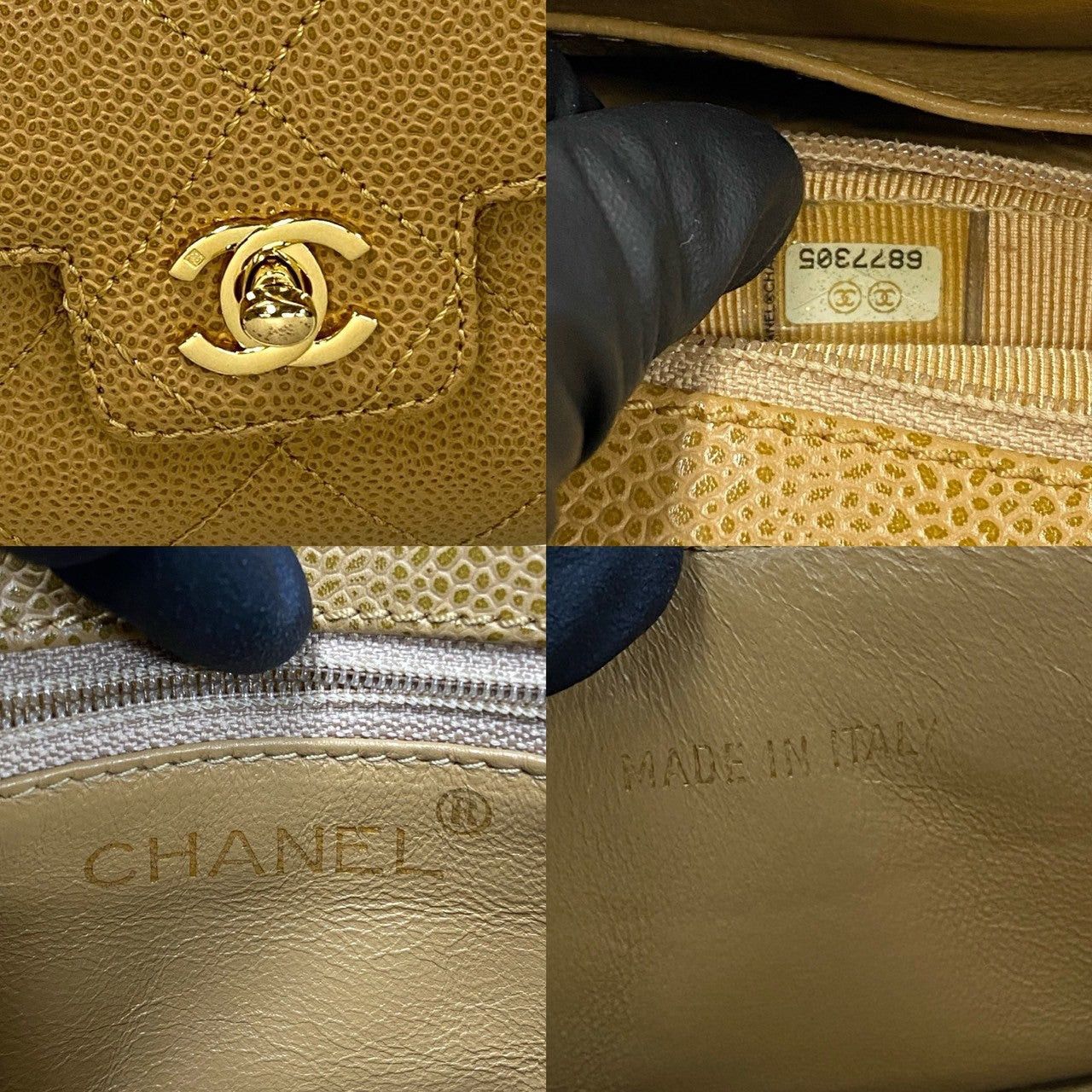 Chanel Chanel Handbag Neutrals Leather Size ONE SIZE - 3 Thumbnail