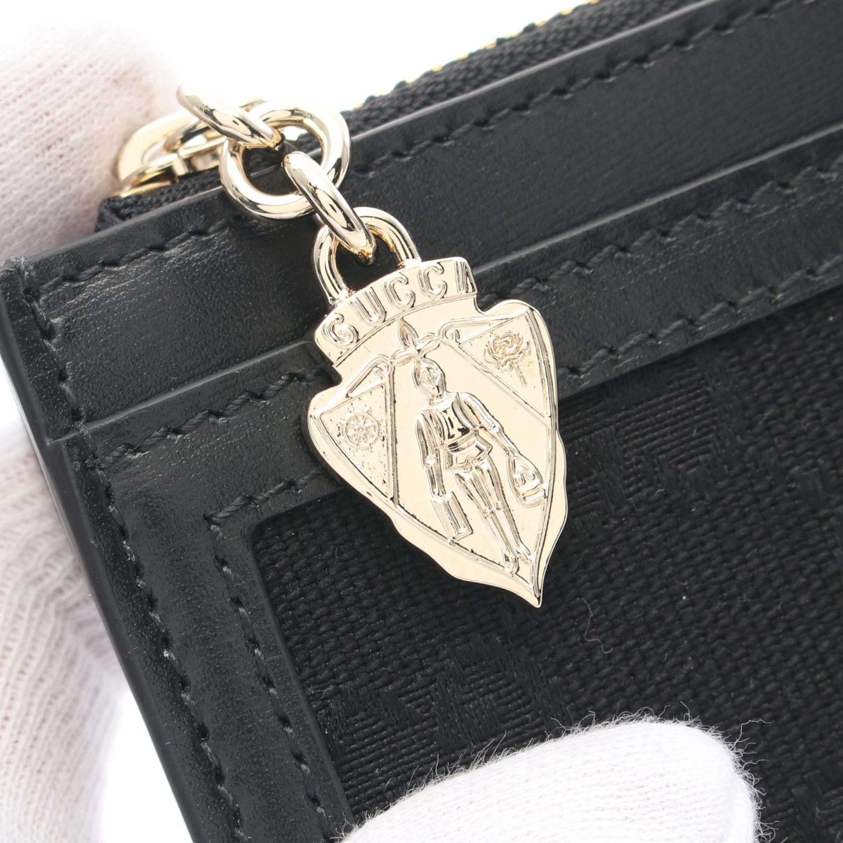 Gucci Gucci Gg Canvas Coin Purse Leather Black Size ONE SIZE - 5 Thumbnail