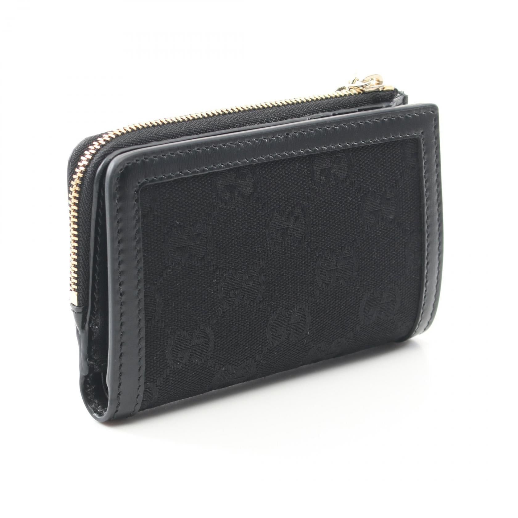 Gucci Gucci Gg Canvas Bi-Fold Wallet Leather Black Size ONE SIZE - 2 Thumbnail