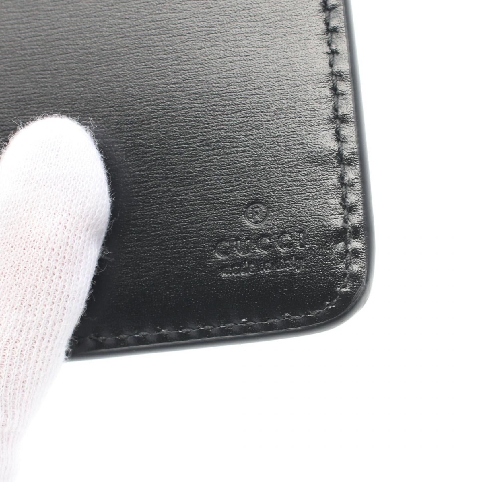 Gucci Gucci Gg Canvas Bi-Fold Wallet Leather Black Size ONE SIZE - 5 Thumbnail