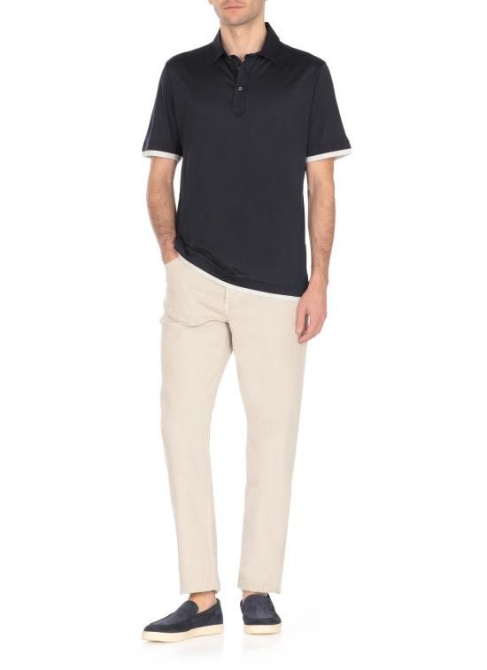 Brunello Cucinelli BRUNELLO CUCINELLI Men Polo Shirts MD8213966 CW770 Blue Size US M / EU 48-50 / 2 - 2 Thumbnail