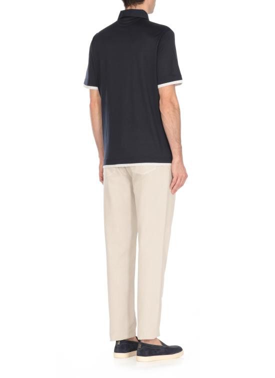 Brunello Cucinelli BRUNELLO CUCINELLI Men Polo Shirts MD8213966 CW770 Blue Size US M / EU 48-50 / 2 - 4 Thumbnail