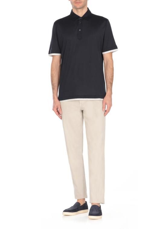 Brunello Cucinelli BRUNELLO CUCINELLI Men Polo Shirts MD8213966 CW770 Blue Size US M / EU 48-50 / 2 - 3 Thumbnail