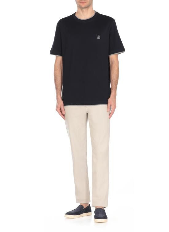 Brunello Cucinelli BRUNELLO CUCINELLI Men T-Shirts M0B137427G CD325 Blue Size US XL / EU 56 / 4 - 3 Thumbnail