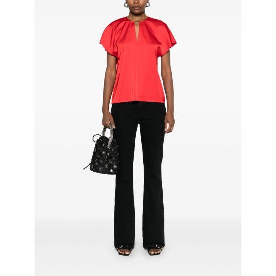 Calvin Klein CALVIN KLEIN Women Blouses K20K208191 BLACK RED Size S / US 4 / IT 40 - 2 Thumbnail