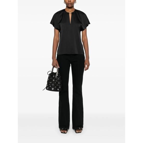 Calvin Klein CALVIN KLEIN Women Blouses K20K208191 GOJIB BLACK Size S / US 4 / IT 40 - 4 Thumbnail