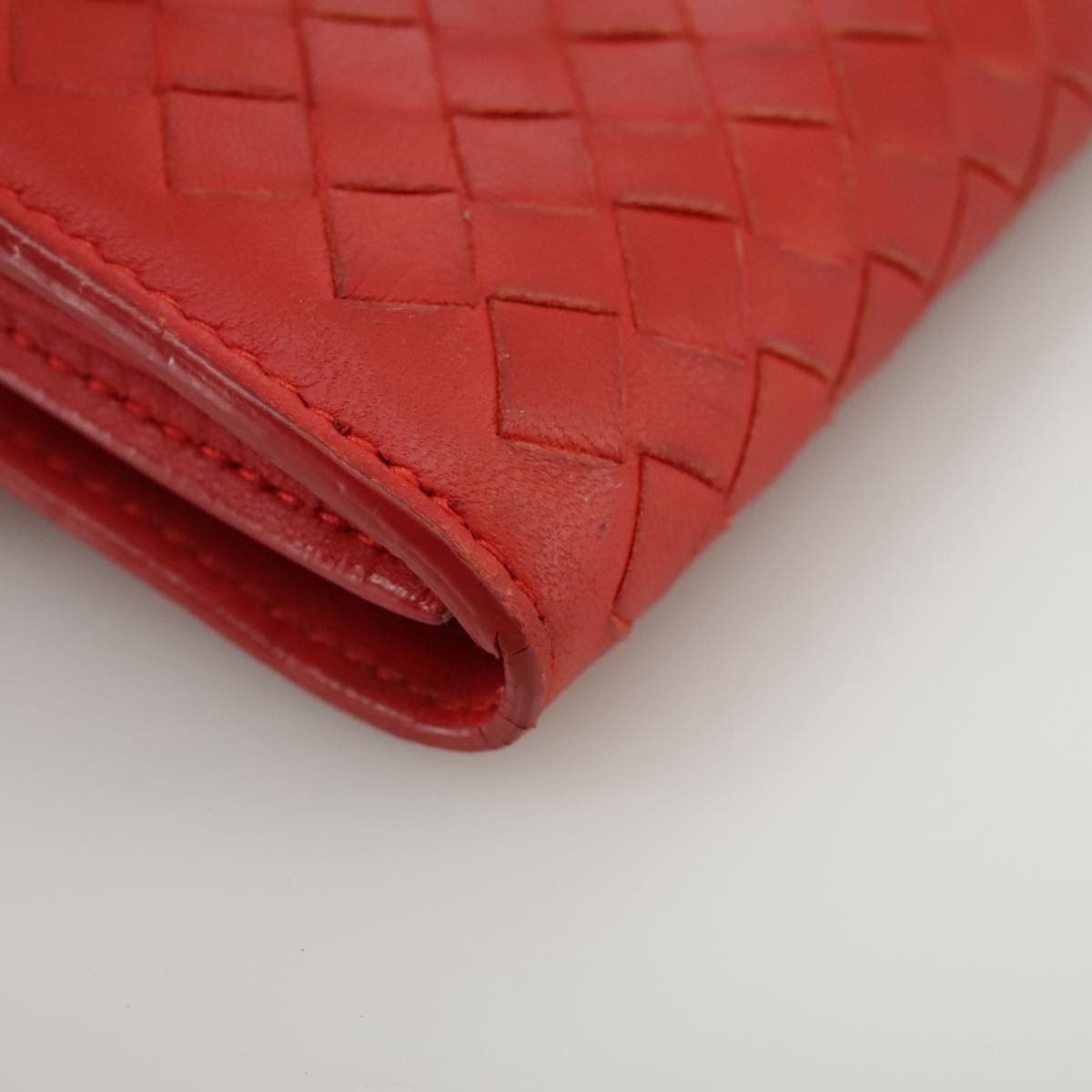 Bottega Veneta Intrecciato Red Leather Wallet (Pre-Owned) Size ONE SIZE - 8 Thumbnail