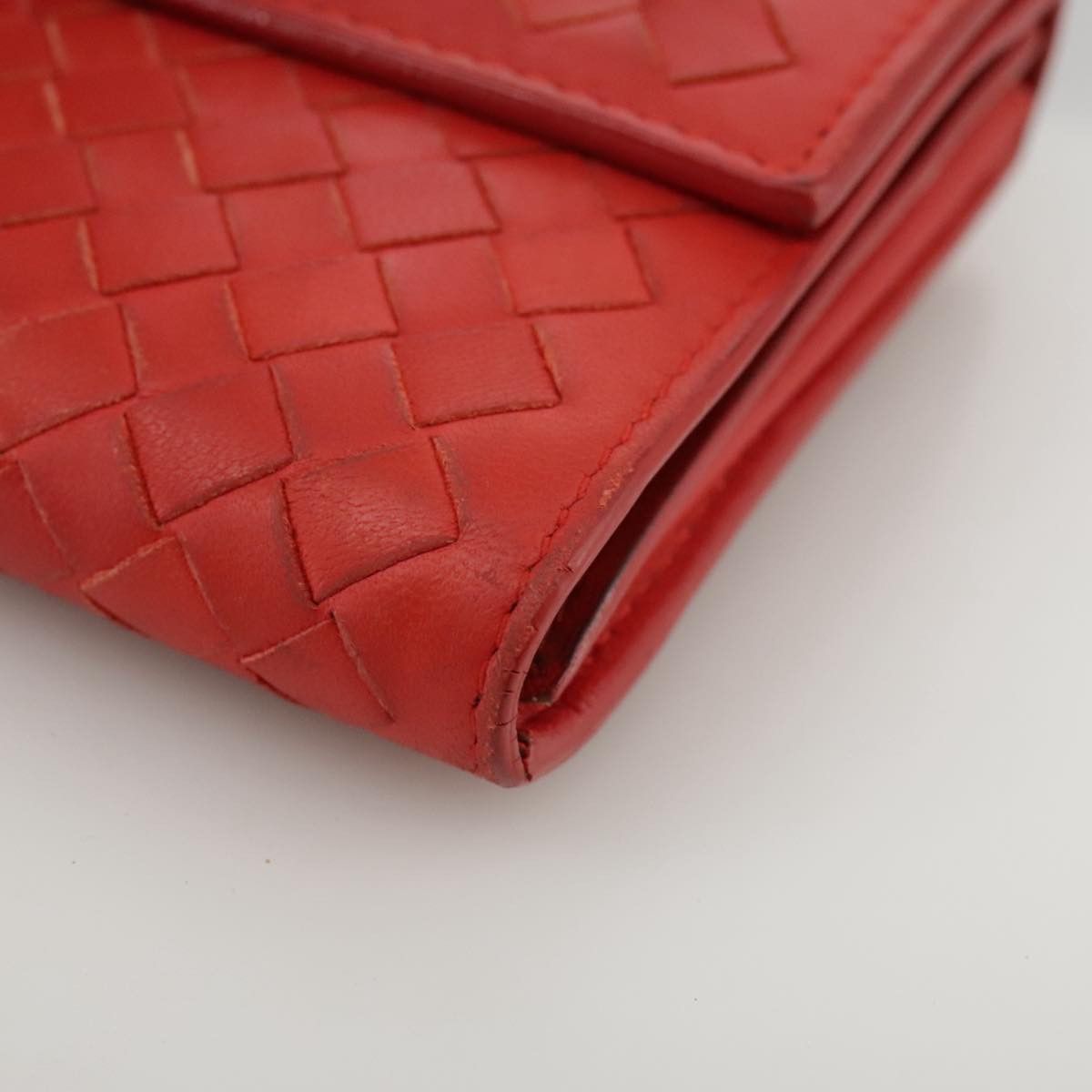 Bottega Veneta Intrecciato Red Leather Wallet (Pre-Owned) Size ONE SIZE - 7 Thumbnail