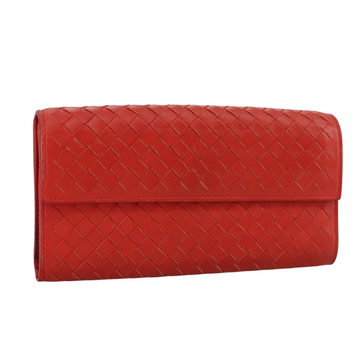 Bottega Veneta Intrecciato Red Leather Wallet (Pre-Owned) Size ONE SIZE - 17 Thumbnail