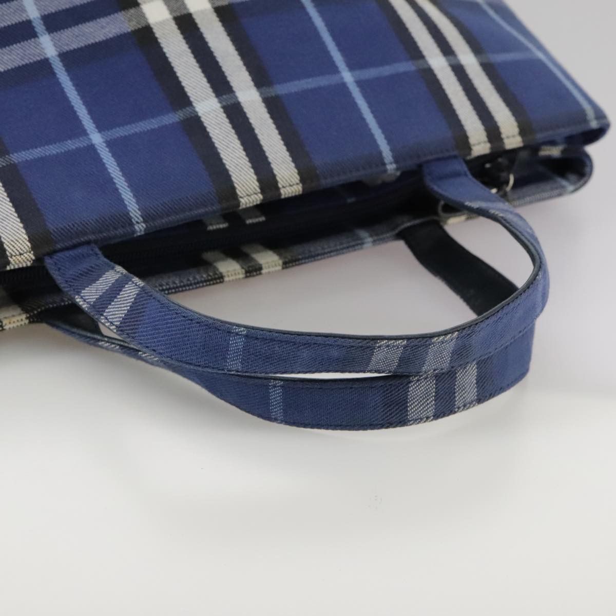 Burberry Nova Check Blue Canvas Handbag (Pre-Owned) Size ONE SIZE - 5 Thumbnail