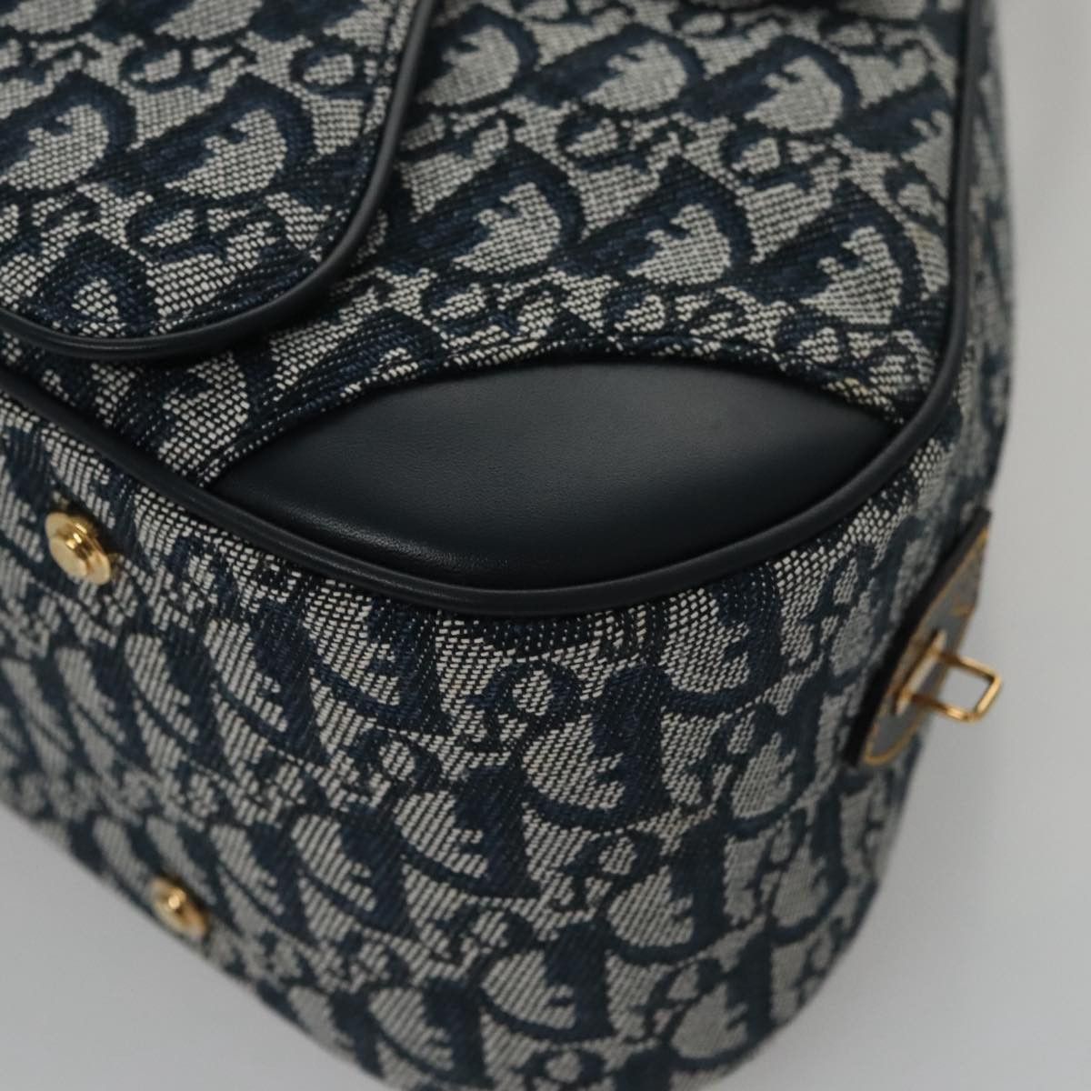 Dior Double Saddle Navy Canvas Handbag (Pre-Owned) Size ONE SIZE - 10 Thumbnail