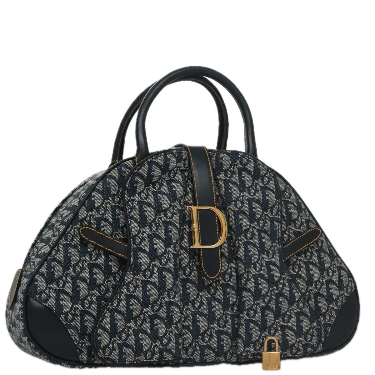 Dior Double Saddle Navy Canvas Handbag (Pre-Owned) Size ONE SIZE - 16 Thumbnail