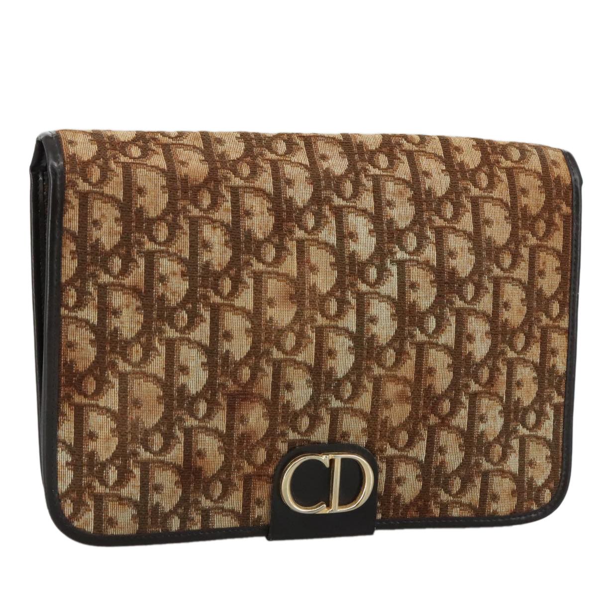 Dior Trotter Brown Canvas Clutch Bag (Pre-Owned) Size ONE SIZE - 12 Thumbnail