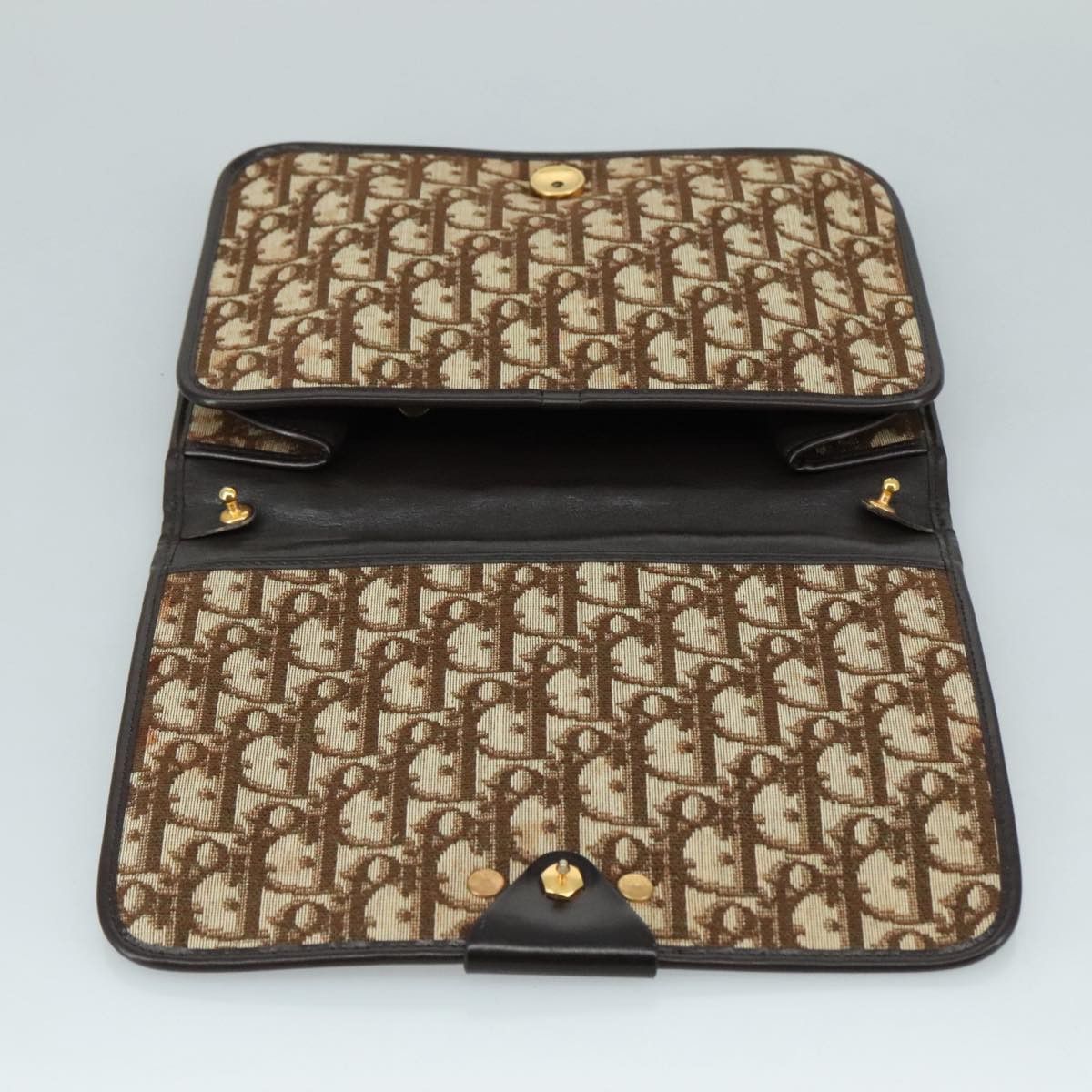 Dior Trotter Brown Canvas Clutch Bag (Pre-Owned) Size ONE SIZE - 15 Thumbnail