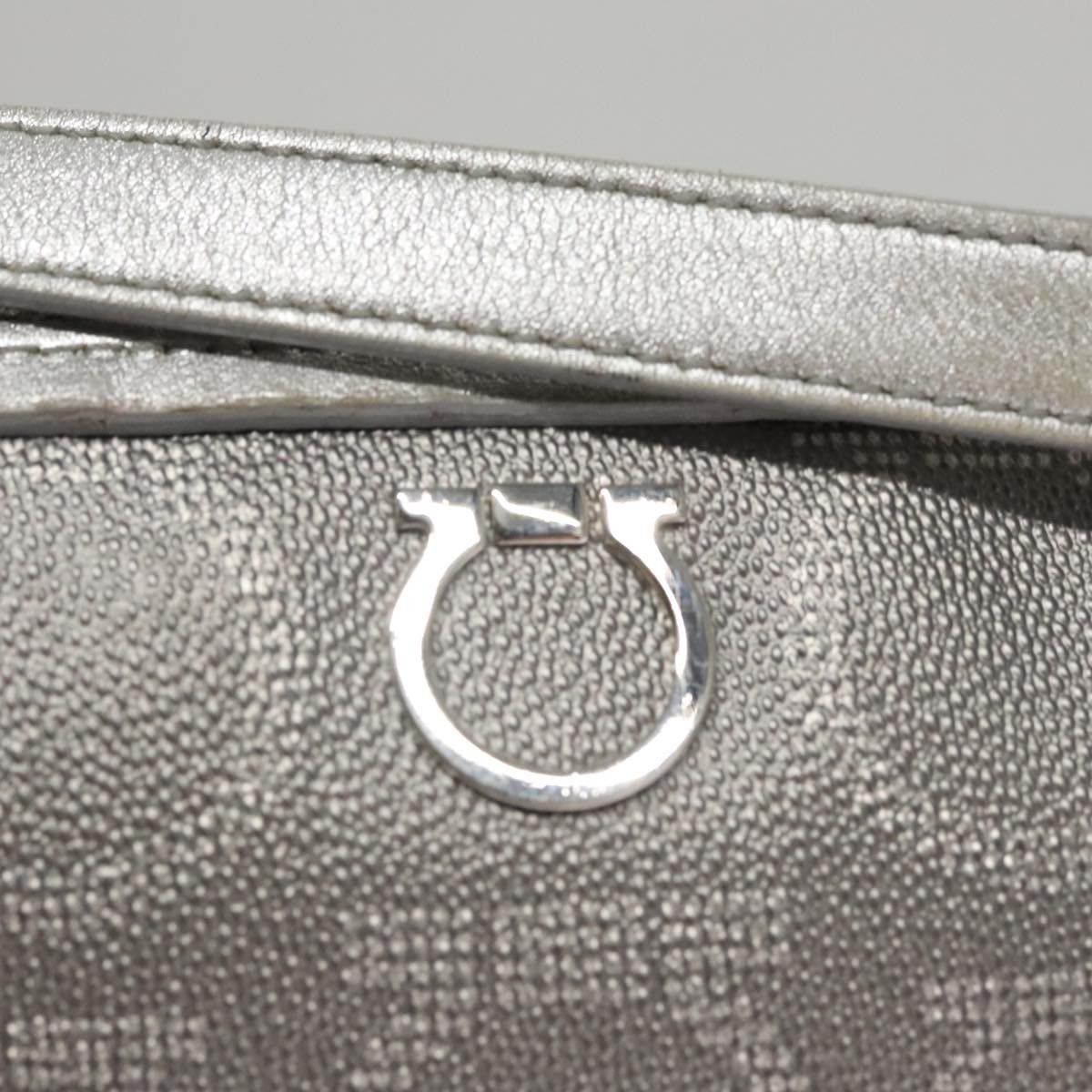 Salvatore Ferragamo Gancini Grey Leather Clutch Bag (Pre-Owned) Size ONE SIZE - 17 Thumbnail