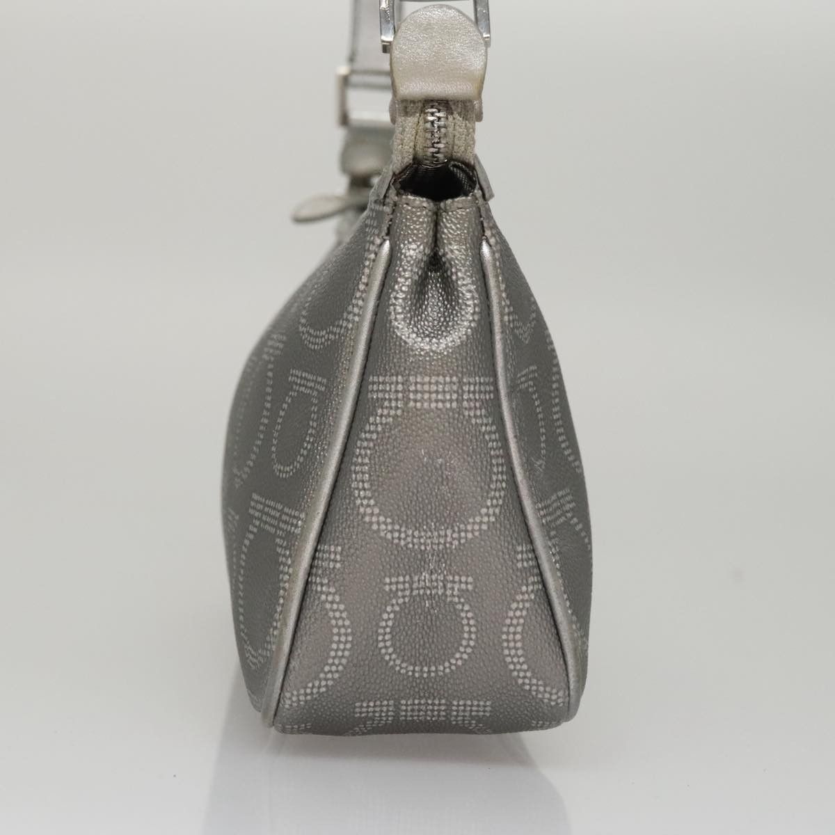 Salvatore Ferragamo Gancini Grey Leather Clutch Bag (Pre-Owned) Size ONE SIZE - 3 Thumbnail