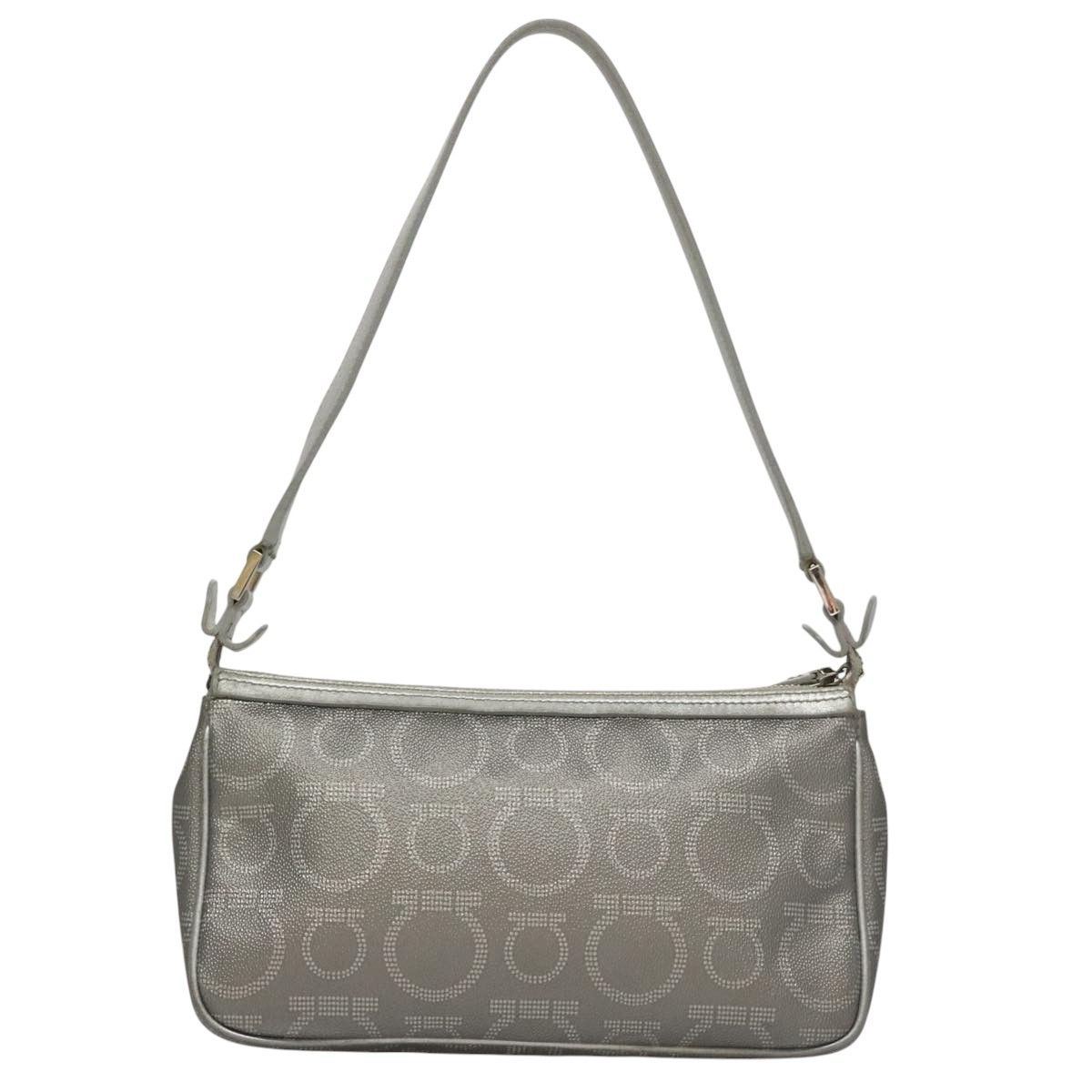 Salvatore Ferragamo Gancini Grey Leather Clutch Bag (Pre-Owned) Size ONE SIZE - 2 Thumbnail