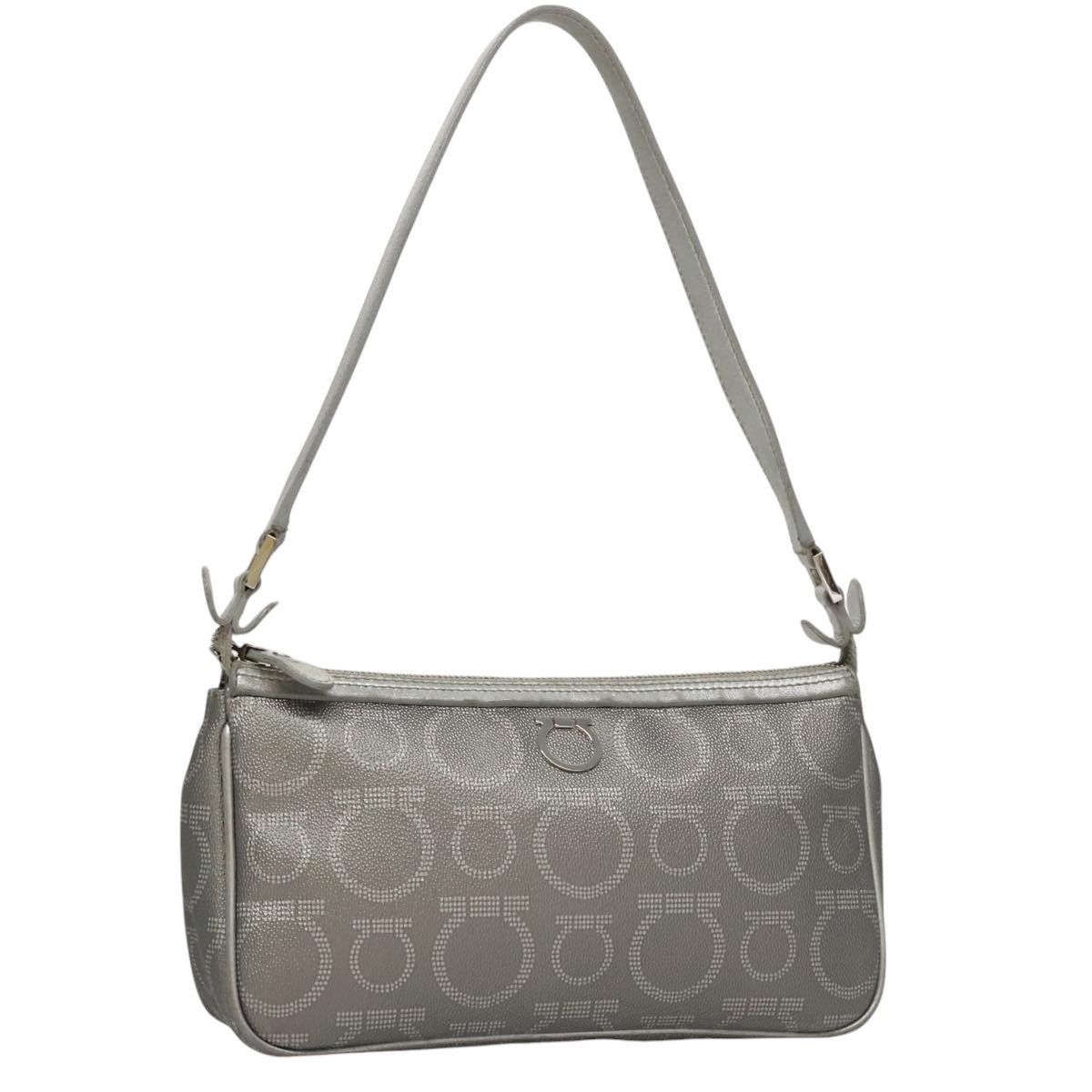 Salvatore Ferragamo Gancini Grey Leather Clutch Bag (Pre-Owned) Size ONE SIZE - 14 Thumbnail