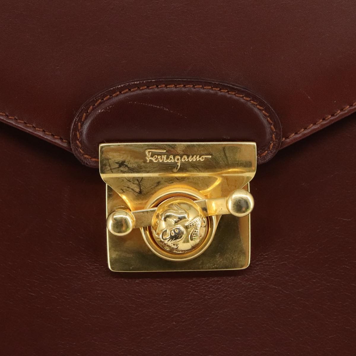 Salvatore Ferragamo Brown Leather Handbag (Pre-Owned) Size ONE SIZE - 11 Thumbnail