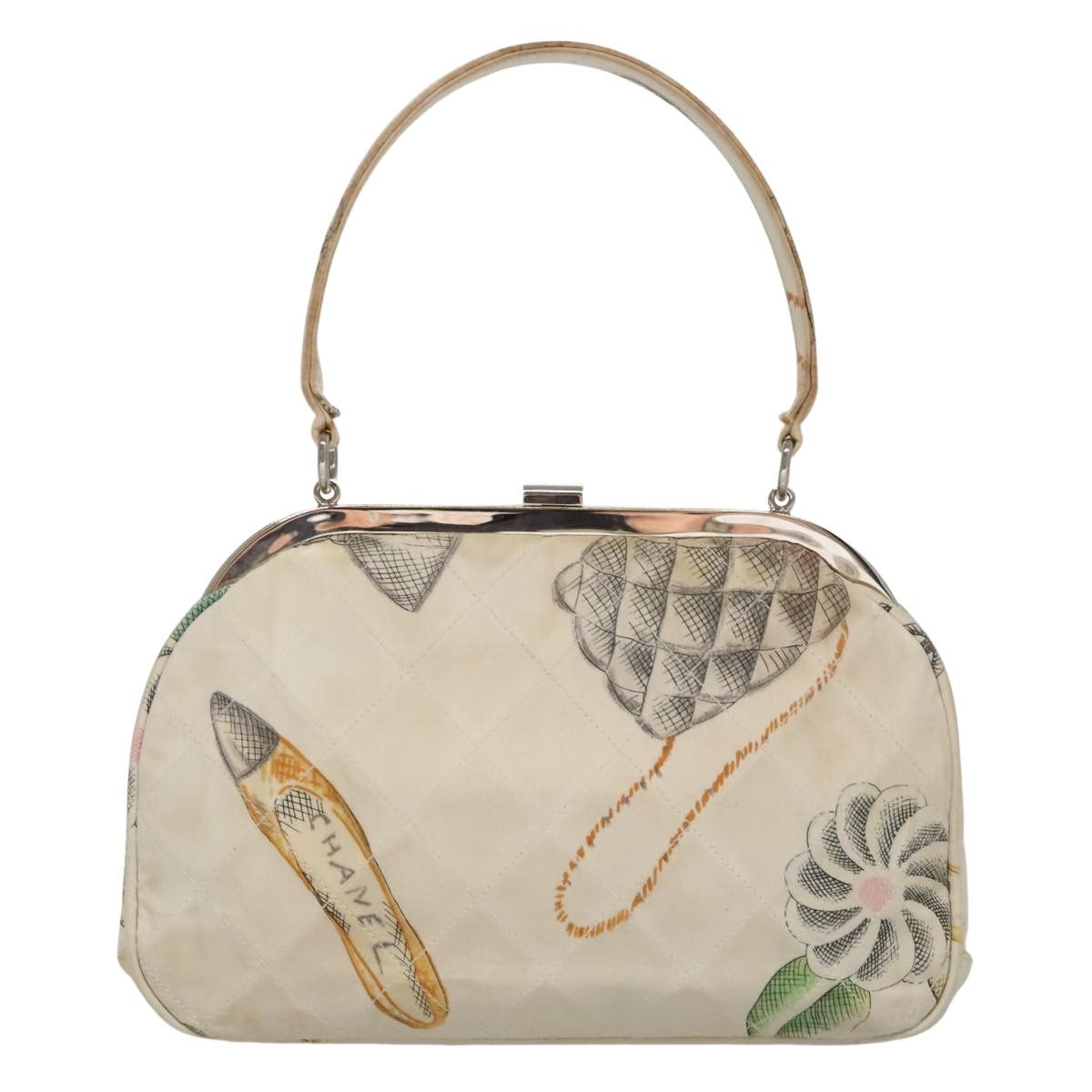 Chanel White Canvas Handbag (Pre-Owned) Size ONE SIZE - 2 Thumbnail
